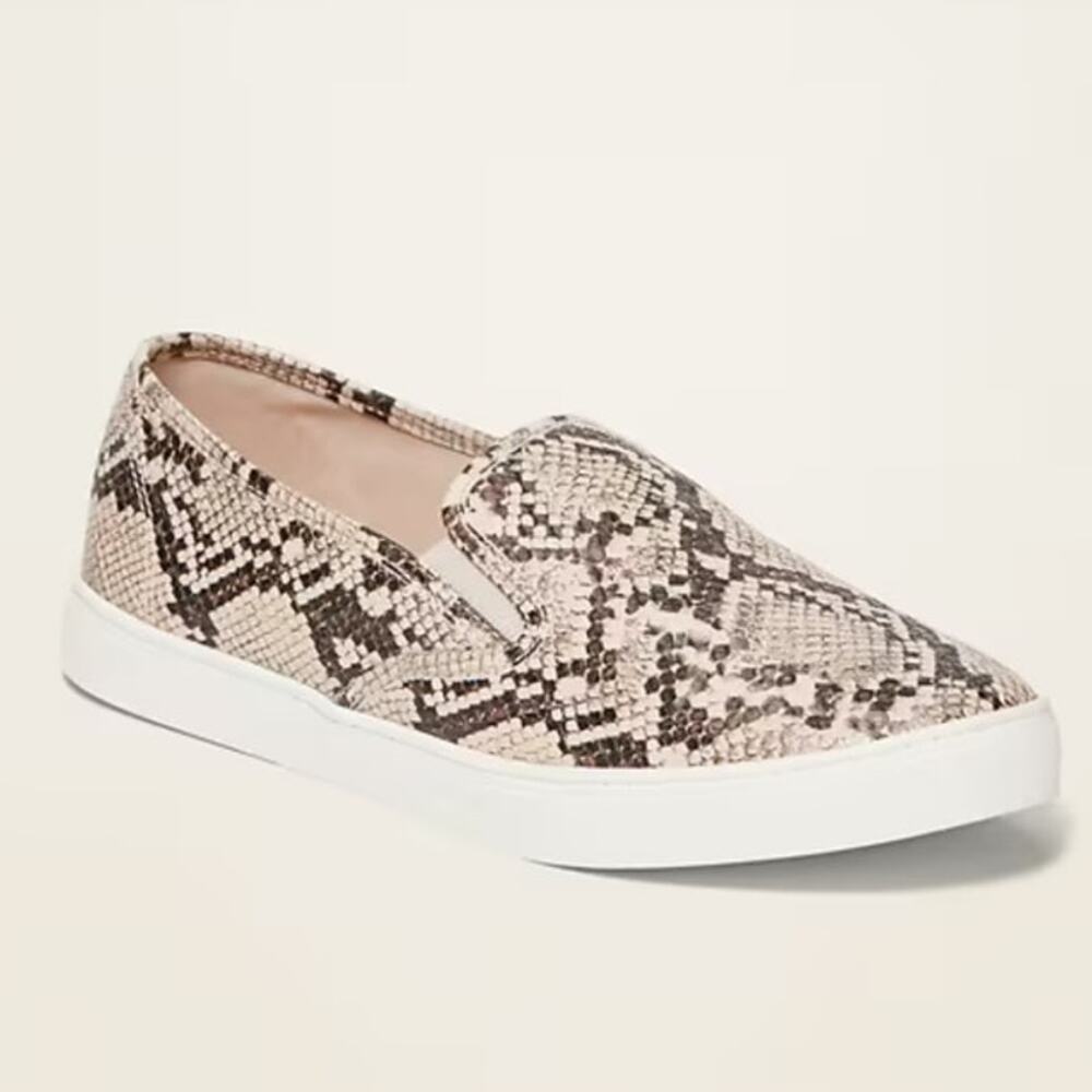 Old Navy Womens Slip On Shoes Snakeskin Print Cushioned Sz 9 NWT